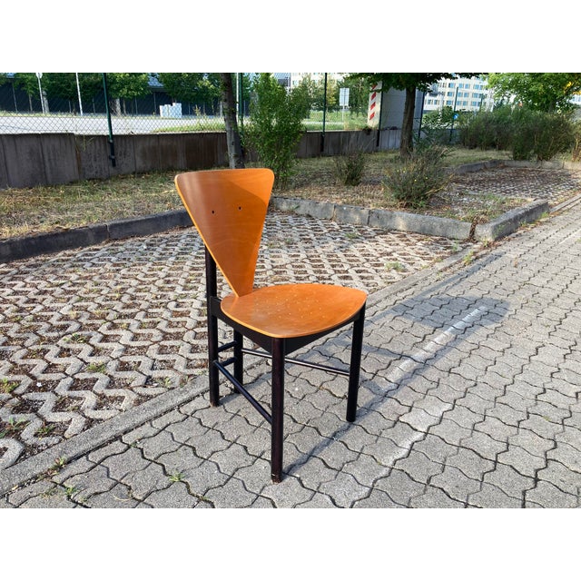 Italian Triangle Dining Chairs, 1980s, Set of 4 For Sale - Image 11 of 18