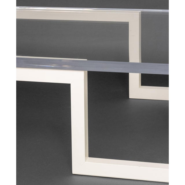 Modern Custom-Made Lacquered Wood Coffee Table For Sale - Image 4 of 9