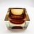 Square Ashtray or Catch-all in Murano Glass by Flavio Poli for Seguso. Stunning Brown and Golden Orange Submerged colors....