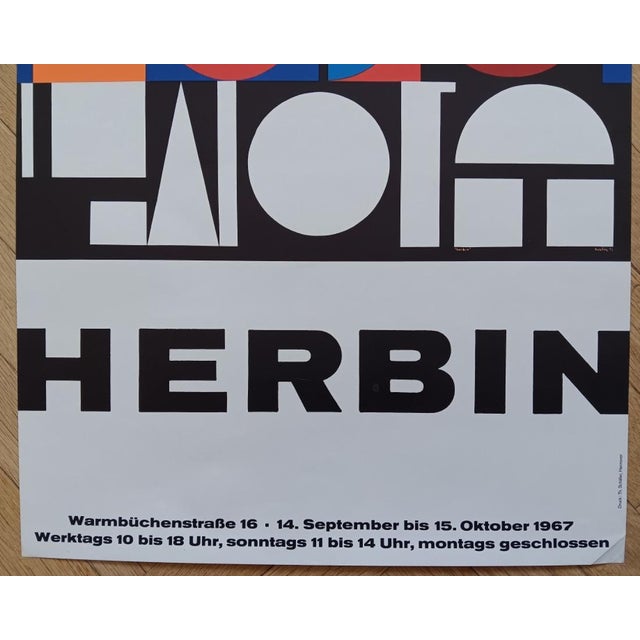 Modern Original Exhibition Poster after Auguste Herbin, Hanover, 1967 For Sale - Image 3 of 8