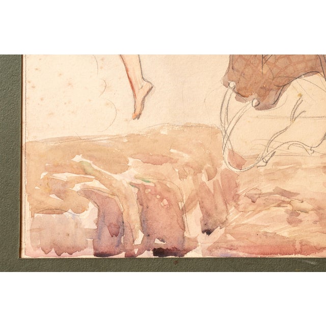 Paper 1900s James Montgomery Flagg Signed Figural Watercolor For Sale - Image 7 of 8