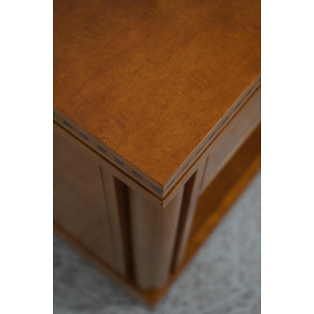 Pair Hickory White 1 Drawer Tiger Maple Inlaid Nightstands For Sale - Image 10 of 18