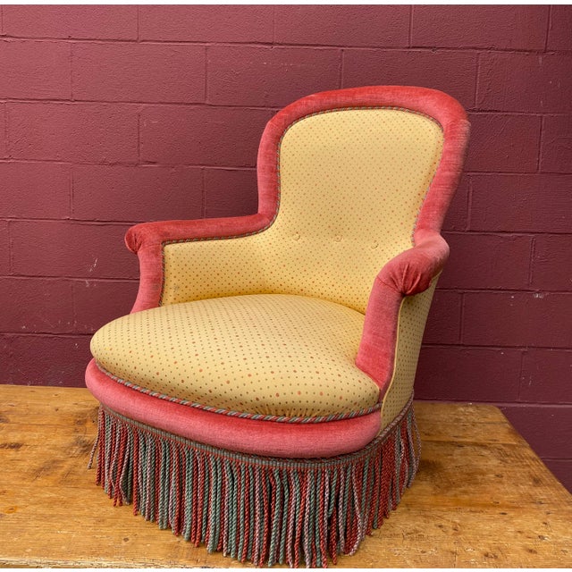 Pair of Large Napoleon III Armchairs in Gold and Red Fabric For Sale - Image 4 of 16