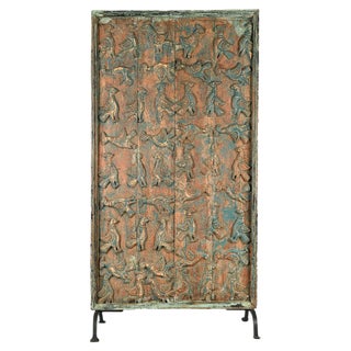 Element of Bas-Relief in Carved and Patinated Wood, 1850s For Sale