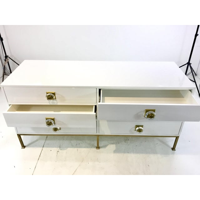 Contemporary White Lacquer Six Drawer Dresser Chairish