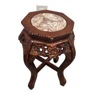 Antique Chinese Carved Hardwood Table For Sale