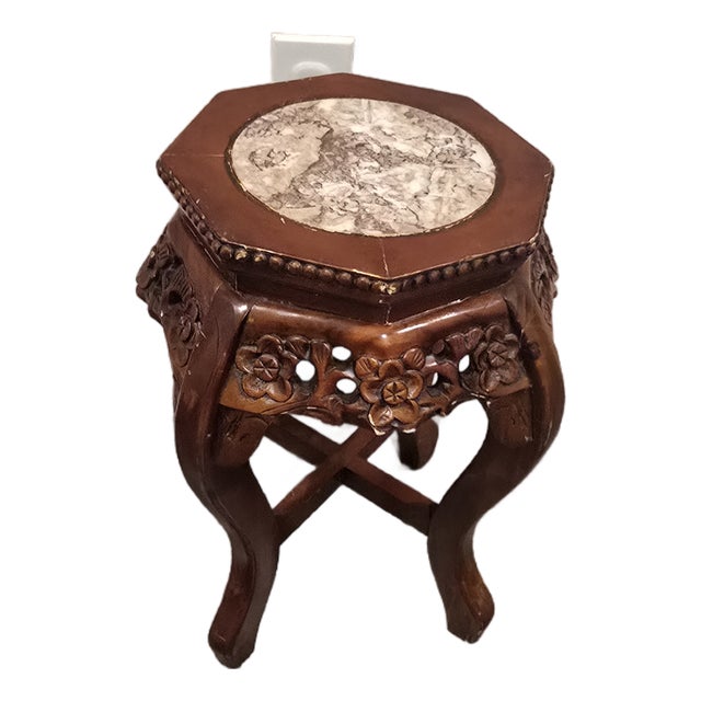 Antique Chinese Carved Hardwood Table For Sale