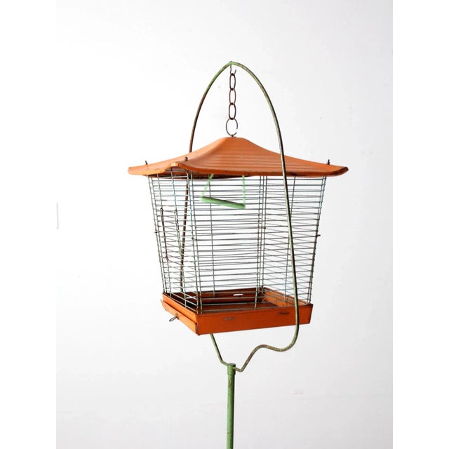 Mid-Century Bird Cage With Stand For Sale - Image 4 of 13
