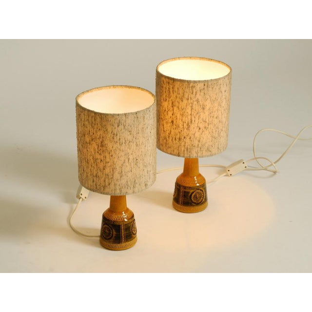 Textile Small Ceramic Table Lamps from Cloos & Co., 1960s, Set of 2 For Sale - Image 7 of 18