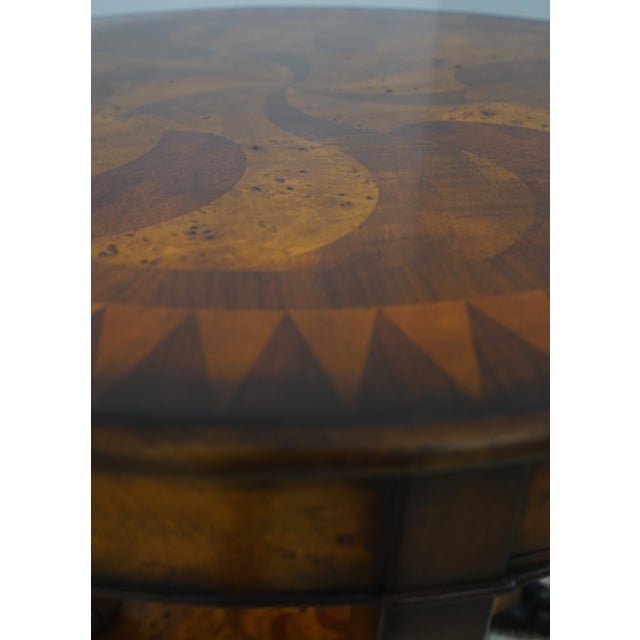 Wood Theodore Alexander Burl Wood Swirling Teardrops Center Table For Sale - Image 7 of 18