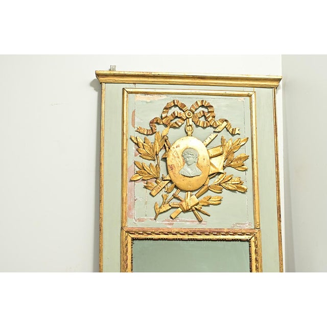 French 19th Century Painted & Gilt Trumeau For Sale - Image 4 of 12