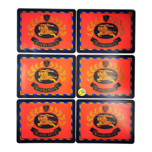 1990s Burberrys Burberry Crest Set of 6 Placemats Place Mats Vintage Deadstock New Old Stock