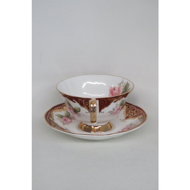 Staffordshire Elizabethan Bone China Roses Flowers Tea Cup and Saucer Set 4610b For Sale - Image 17 of 17