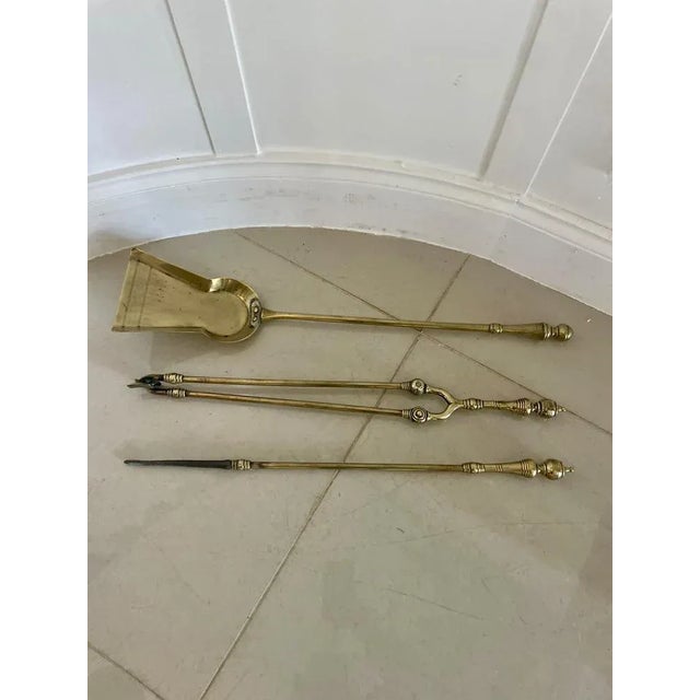 Antique Victorian Brass Fire Irons, 1860s, Set of 3 For Sale - Image 6 of 6