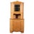 Danish Brutalist Oak Corner Cabinet with Leaded Glass, 1960s For Sale - Image 9 of 9