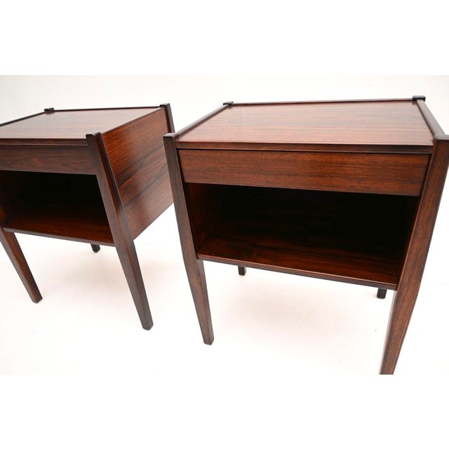 Vintage Danish Bedside Cabinets attributed to Poul Hundevad, 1960, Set of 2 For Sale - Image 10 of 11