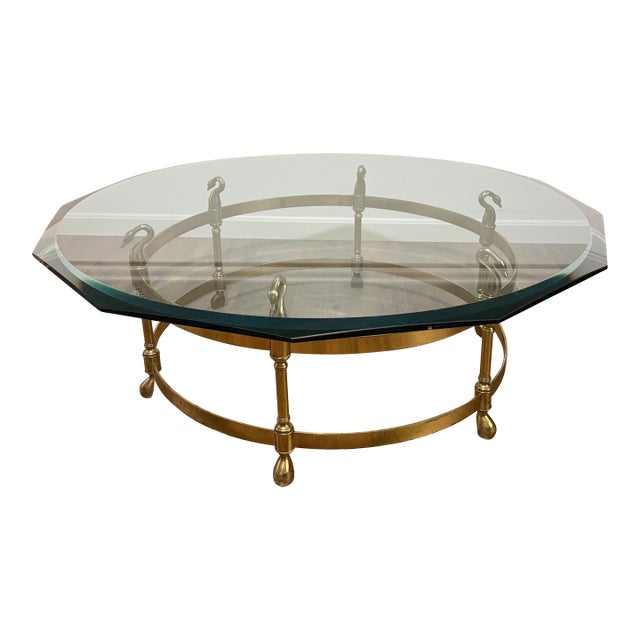 1960s Attributed LaBarge Swan Coffee Table For Sale