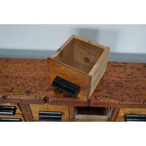 Industrial Dutch Beech & Pine Workshop Cabinet, 1950s For Sale - Image 13 of 18