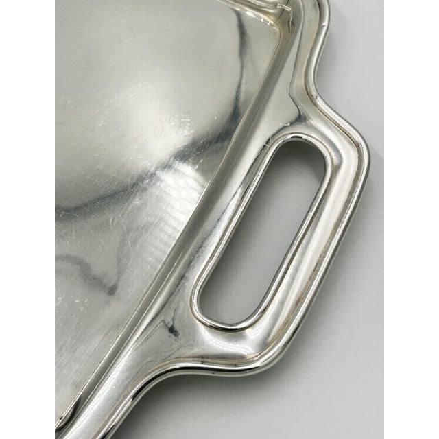 Mid 20th Century Shobido Japanese Jungin Pure Silver Serving Tray, 22" For Sale - Image 9 of 13
