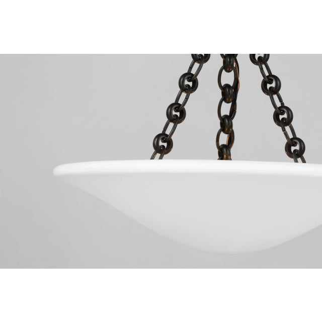 Visual Comfort AERIN for Visual Comfort Signature Mollino 16" Semi Flush Mount in Bronze with Plaster White Shade For Sale - Image 4 of 5