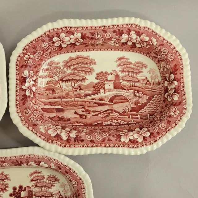 Copeland Spode's Tower Red Transferware Nesting Serving Dishes Bowls - Set of 3 For Sale In Raleigh - Image 6 of 10
