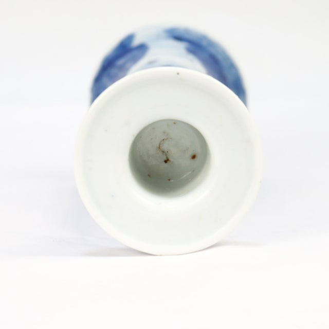 Set of 4 Chinese Export Blue & White Canton Porcelain Candlesticks For Sale - Image 18 of 18