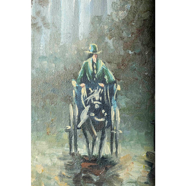 Mid-Century Modern Vintage European Street Scene Original Oil Painting Signed J. Turner For Sale - Image 3 of 18