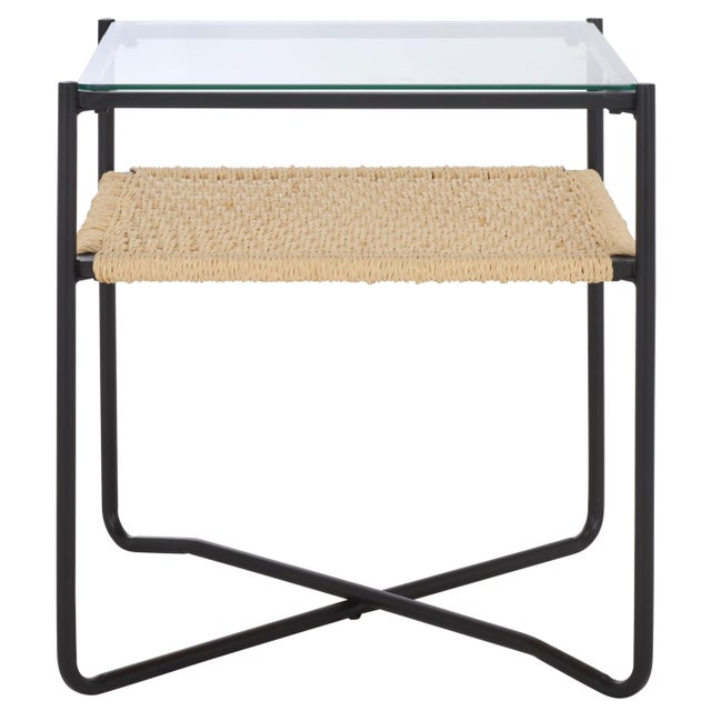 Omaka 1 Shelf End Table in Natural / Black For Sale In Philadelphia - Image 6 of 6