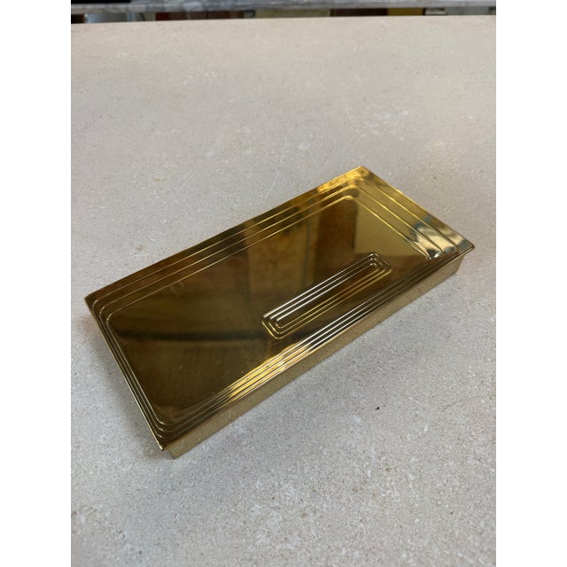 Vintage Brass Rectangular Lidded Box For Sale In Los Angeles - Image 6 of 11