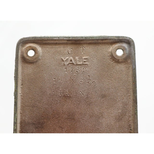 Vintage 14.125 In. Yale & Towne Nickeled Brass Door Push Plate For Sale - Image 4 of 5
