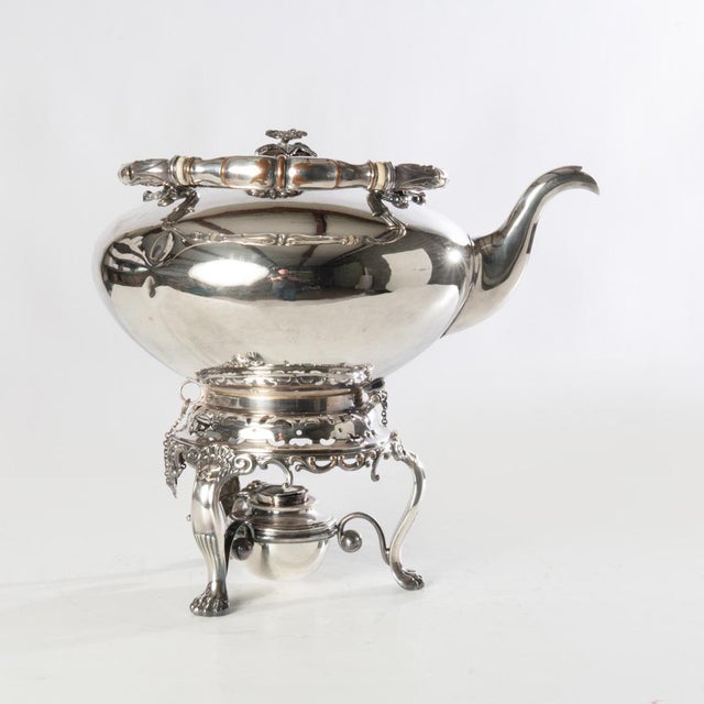 19th Century Silverplate Tilting Tea Pot For Sale - Image 11 of 12