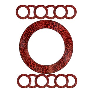 Neiman Marcus Red Leopard Dessert Plates, Set of 12 For Sale