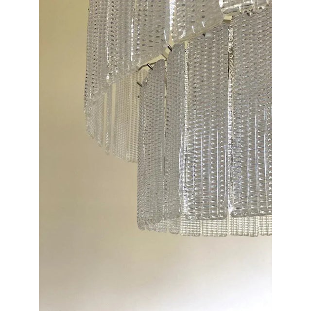 Large Oval Diamond Listelli Murano Glass Chandelier from Simoeng For Sale - Image 4 of 11