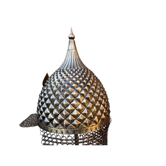 Double Hammered Brass Helmet For Sale - Image 12 of 15