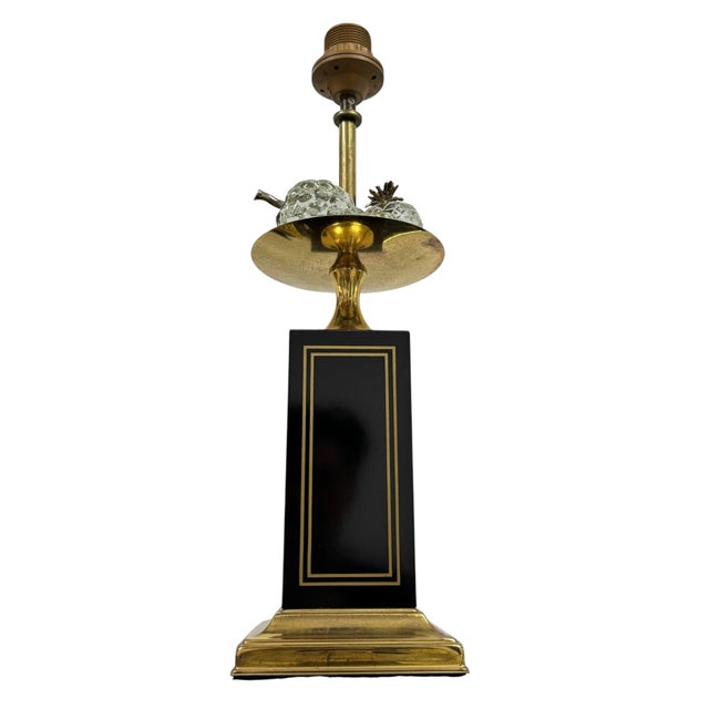 Hollywood Regency Table Lamp with Glass Fruit from Maison Charles, France, 1970s For Sale - Image 6 of 10