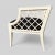 1940s Pair of 1940s Grosfeld House Vintage White Lacquered Lattice Work Lounge Chairs For Sale - Image 5 of 6