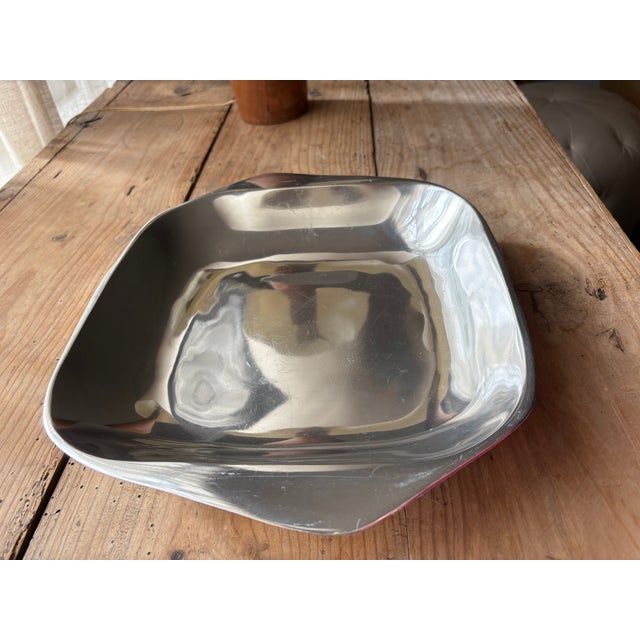 Late 20th Century Vintage Nambe #515 Sculptural Aluminum Serving Bowl For Sale - Image 5 of 14