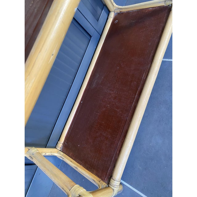 Vintage Leather and Rattan Bookcase, 1970s For Sale - Image 14 of 18