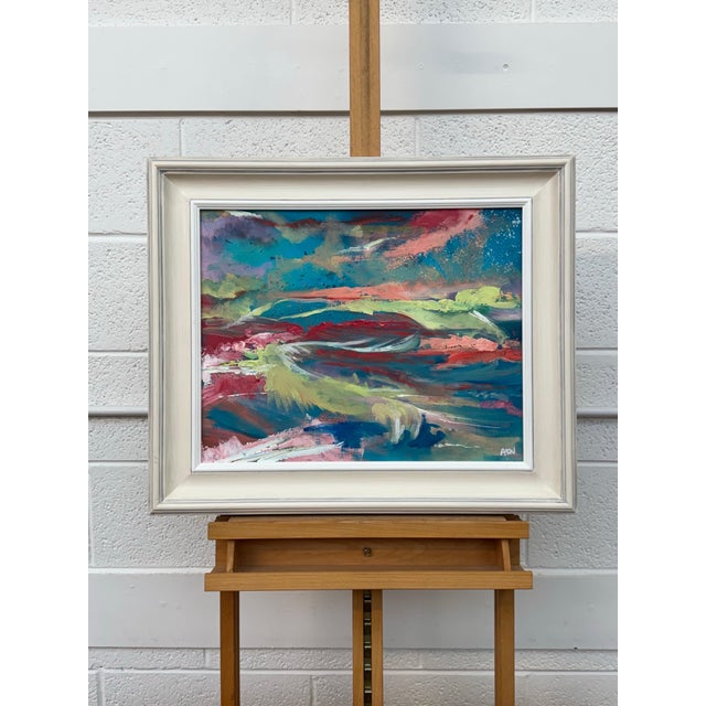 Pink & Turquoise Abstract Expressionist Painting by Contemporary British Artist 2025 For Sale - Image 13 of 18