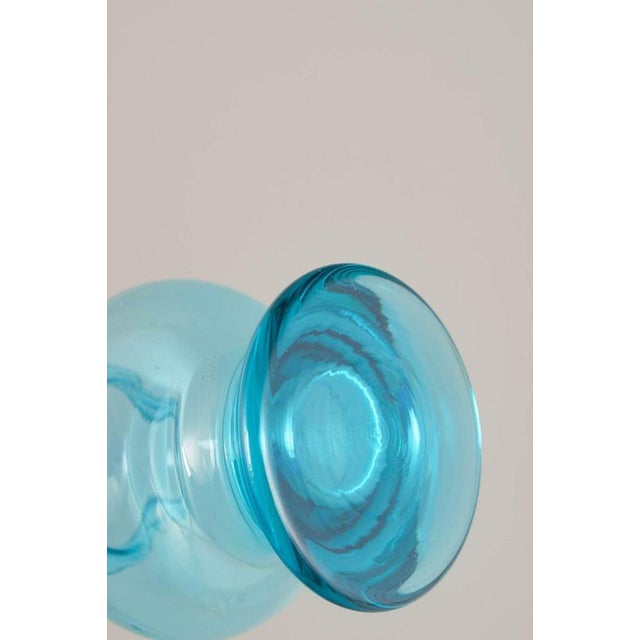 Turquoise Blue Art Glass Vase by Tamara Aladin for Riihimäen Lasi, 1970s For Sale - Image 4 of 5
