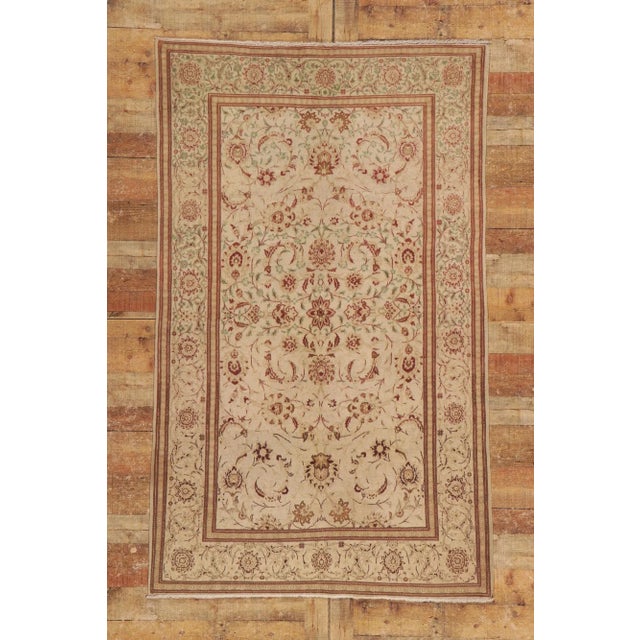 Ecru Antique Persian Kashan Rug - 04'03 x 07'01 For Sale - Image 8 of 8