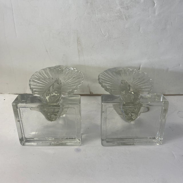 1970s Glass Turkey Bookends - a Pair For Sale In Miami - Image 6 of 7