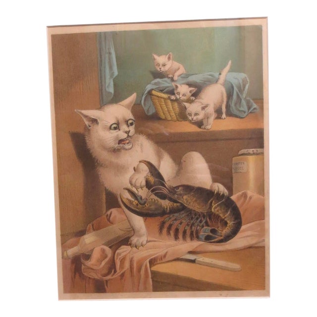 Meg and the Lobster Chromo-Litho Print English 1881 For Sale