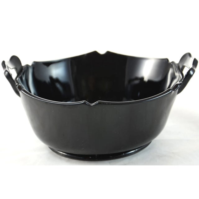 Antique Black Glass Handled Bowl For Sale