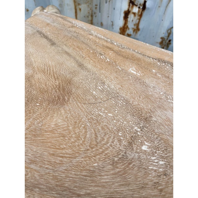 Late 20th Century Cerused Hand Carved Elephant Center / Accent Table. For Sale - Image 12 of 12