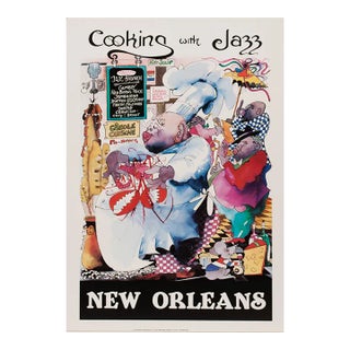 C. 1980s After Leo Meiersdorff "Cooking With Jazz", New Orleans Poster For Sale