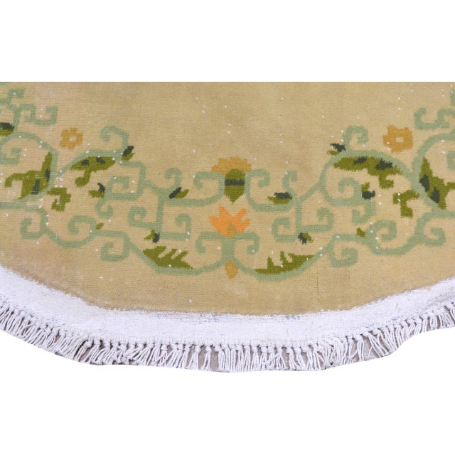 Art Deco Vintage Chinese Art Deco Hand Knotted Wool Rug, 05' For Sale - Image 3 of 4
