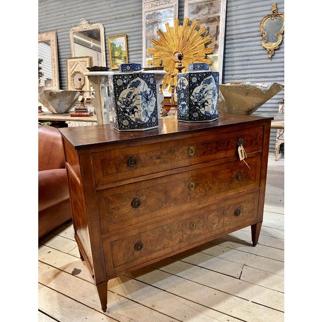 Neoclassical Italian Neoclassical Banded Three-Drawer Commode - 19th C For Sale - Image 3 of 7