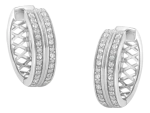 10K White Gold Diamond Hoop Earring (1/2 cttw, I-J Color, I2-I3 Clarity)