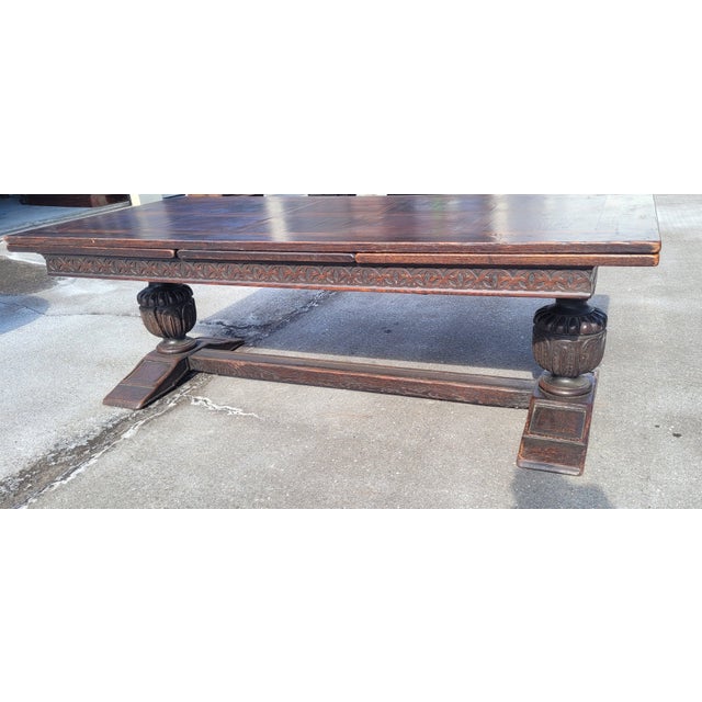 Late 19th Century 19th Century Jacobean Large Antique Refectory Dining Table For Sale - Image 5 of 17